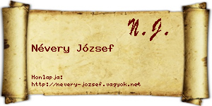 Névery József névjegykártya